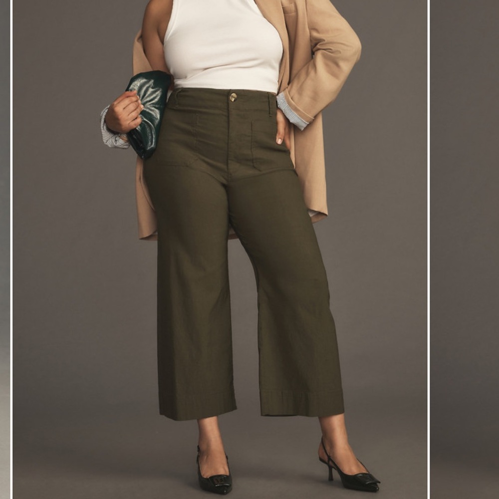 Maeve by Anthropologie Colette Cropped Wide Leg Pants